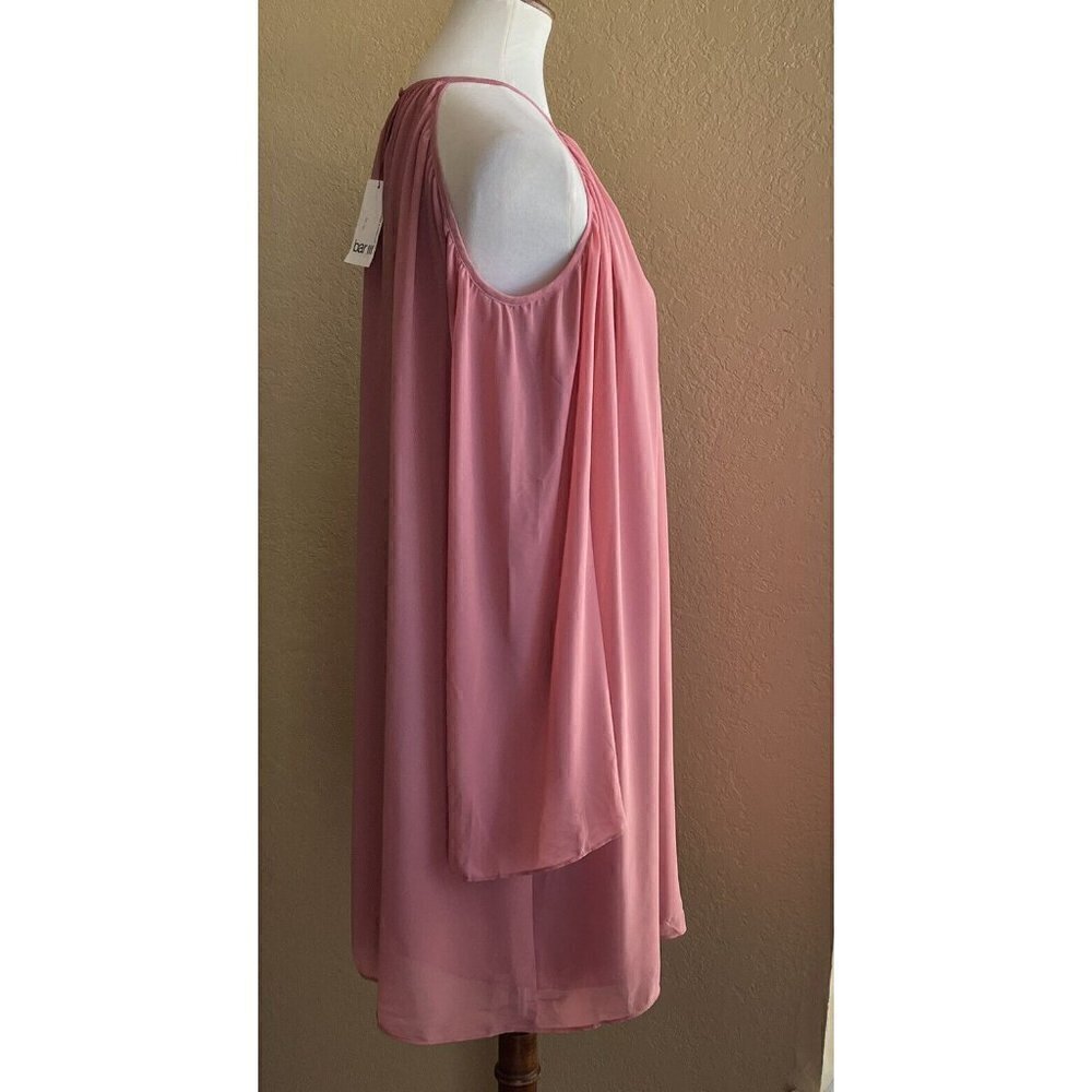 Bar III Cold Shoulder Chiffon Dress Bronzed Rose Size M NWT - Picture 8 of 11